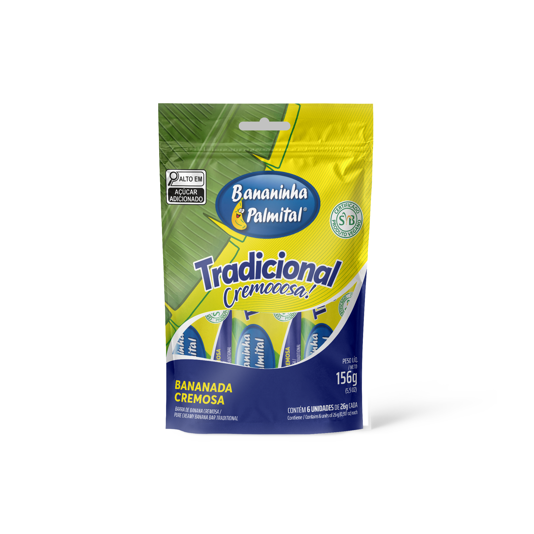 BANANINHA PALMITAL TRADICIONAL – POUCH COM 06 UNIDADES