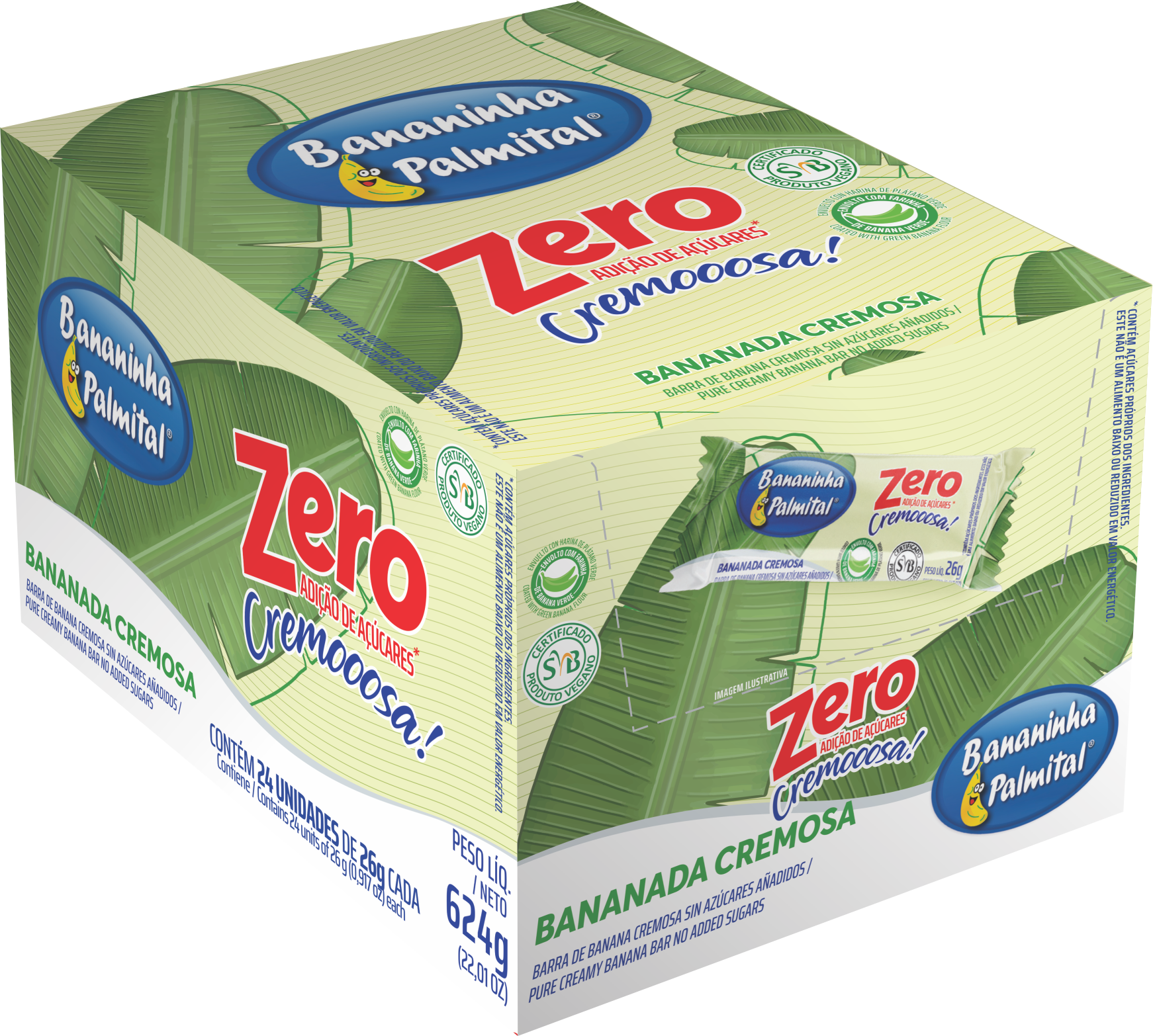 BANANINHA PALMITAL ZERO ADIÇÃO DE AÇÚCARES – DISPLAY COM 24 UND