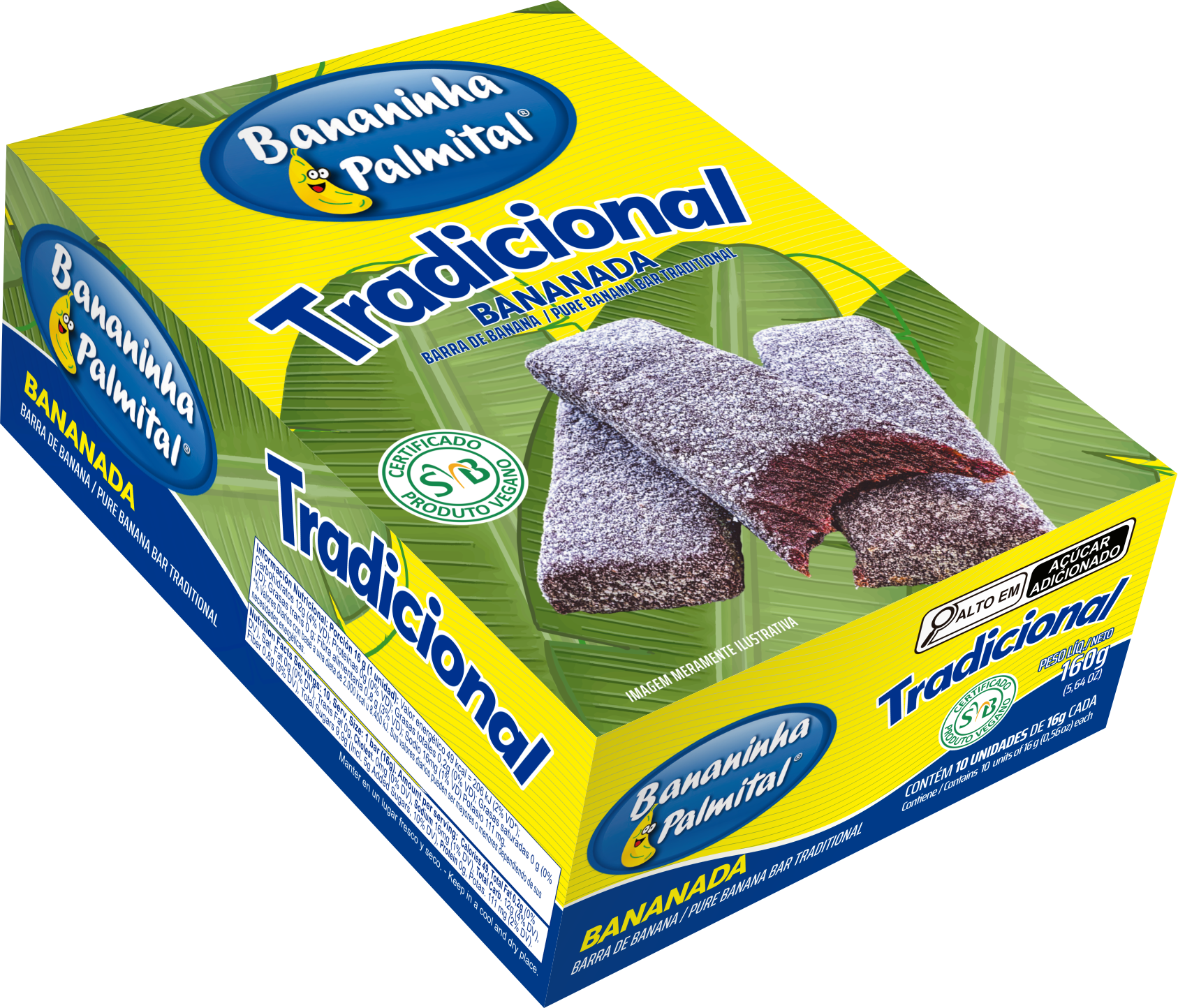 BANANINHA PALMITAL TRADICIONAL – DISPLAY COM 10 UNIDADES DE 16G CADA